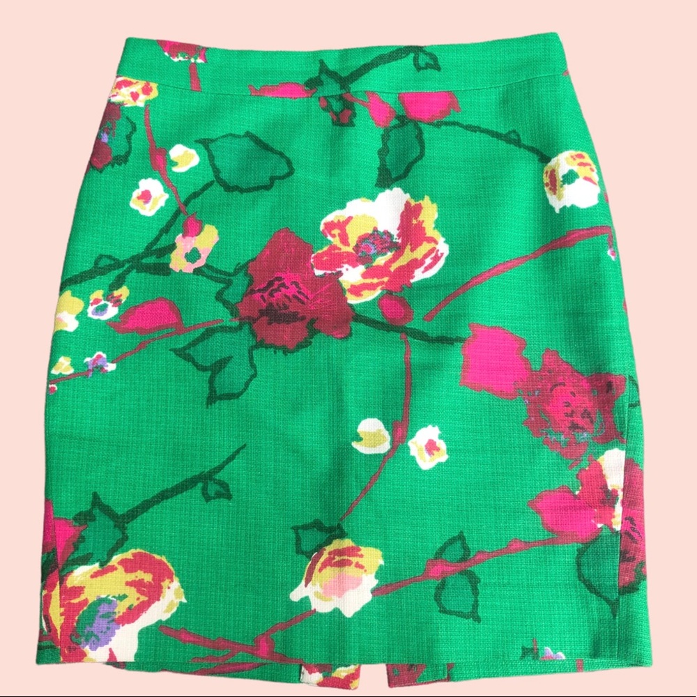 JCrew Floral Pencil Skirt- 0 Petite